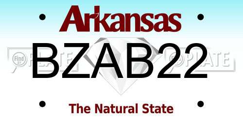 BZAB22 Arkansas License Plate