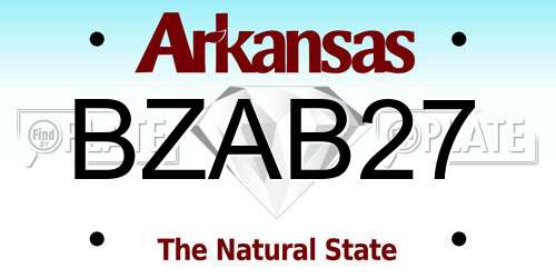 BZAB27 Arkansas License Plate