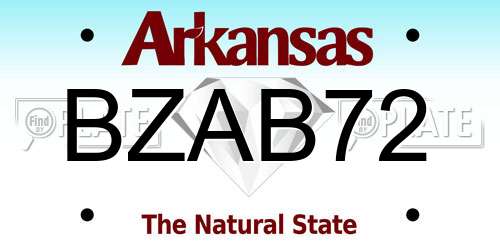 BZAB72 Arkansas License Plate