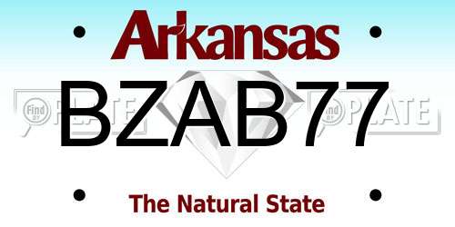 BZAB77 Arkansas License Plate