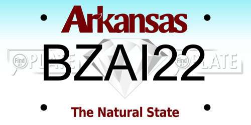 BZAI22 Arkansas License Plate