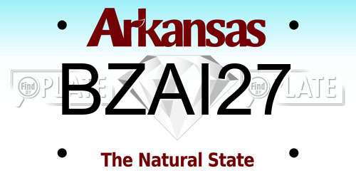 BZAI27 Arkansas License Plate