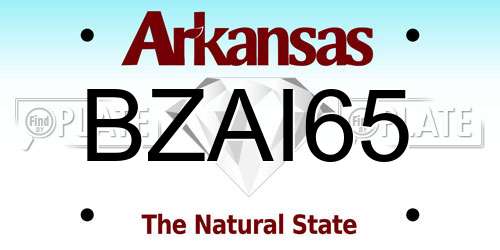 BZAI65 Arkansas License Plate