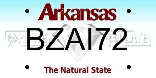 BZAI72 Arkansas License Plate