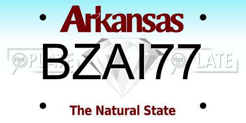 BZAI77 Arkansas License Plate