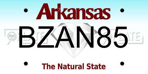 BZAN85 Arkansas License Plate