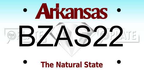 BZAS22 Arkansas License Plate