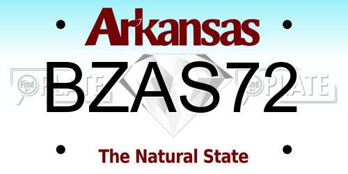 BZAS72 Arkansas License Plate