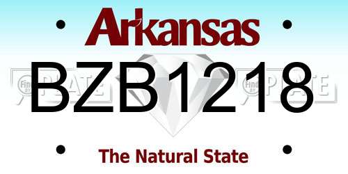 BZB1218 Arkansas License Plate