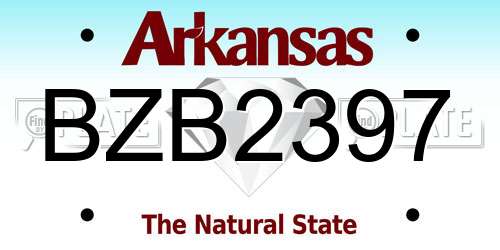 BZB2397 Arkansas License Plate