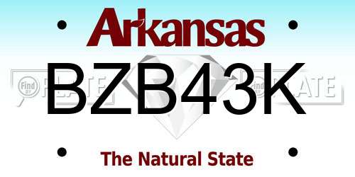 BZB43K Arkansas License Plate