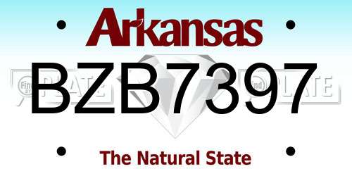 BZB7397 Arkansas License Plate