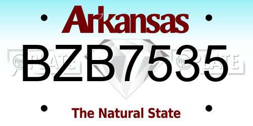 BZB7535 Arkansas License Plate