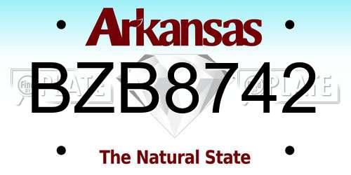 BZB8742 Arkansas License Plate