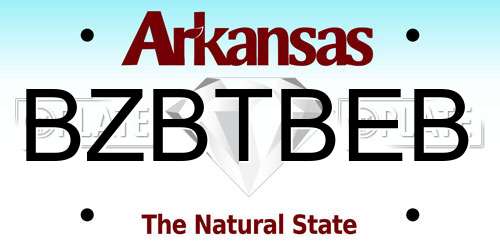 BZBTBEB Arkansas License Plate