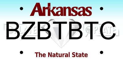 BZBTBTC Arkansas License Plate
