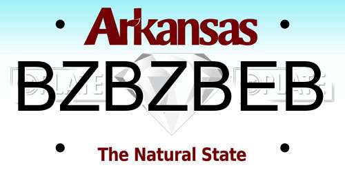 BZBZBEB Arkansas License Plate
