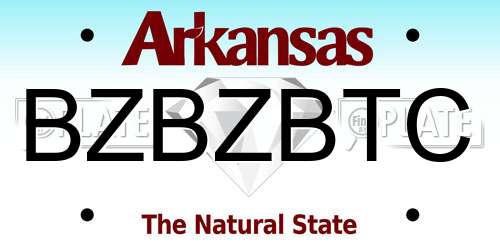 BZBZBTC Arkansas License Plate