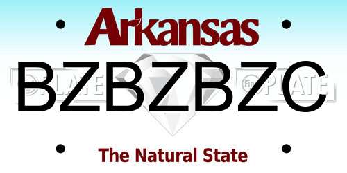 BZBZBZC Arkansas License Plate