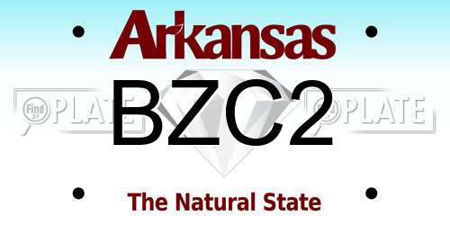 BZC2 Arkansas License Plate