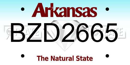 BZD2665 Arkansas License Plate