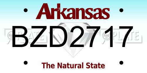 BZD2717 Arkansas License Plate