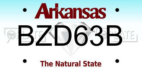 BZD63B Arkansas License Plate
