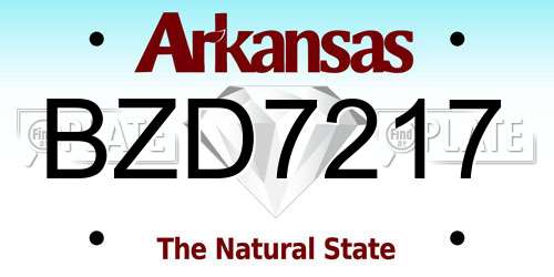 BZD7217 Arkansas License Plate