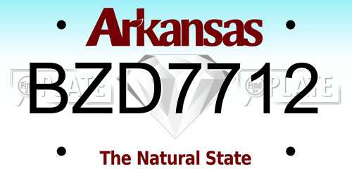 BZD7712 Arkansas License Plate