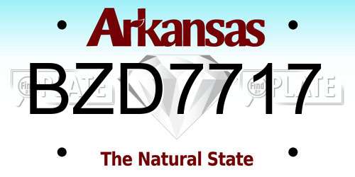 BZD7717 Arkansas License Plate