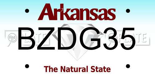 BZDG35 Arkansas License Plate