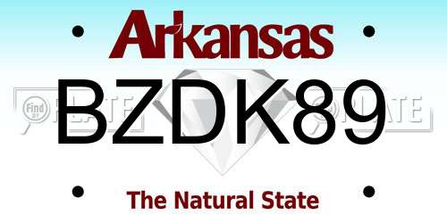 BZDK89 Arkansas License Plate