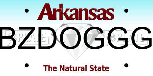 BZDOGGG Arkansas License Plate