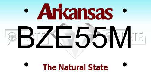 BZE55M Arkansas License Plate
