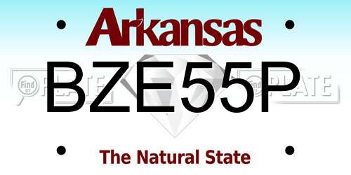 BZE55P Arkansas License Plate