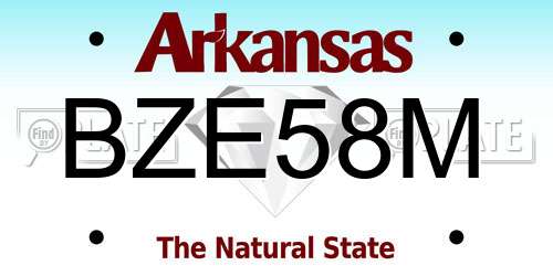 BZE58M Arkansas License Plate
