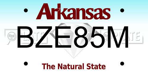 BZE85M Arkansas License Plate