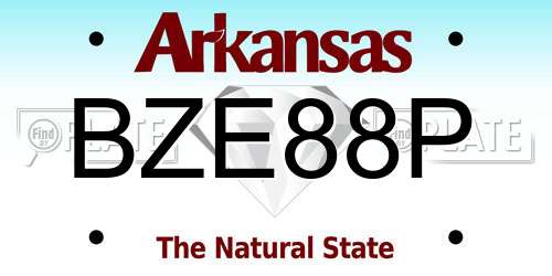 BZE88P Arkansas License Plate