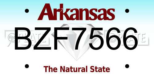 BZF7566 Arkansas License Plate