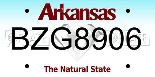 BZG8906 Arkansas License Plate
