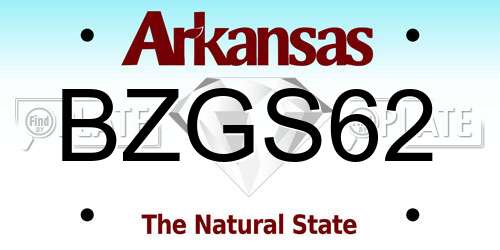 BZGS62 Arkansas License Plate