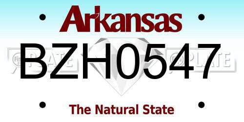BZH0547 Arkansas License Plate