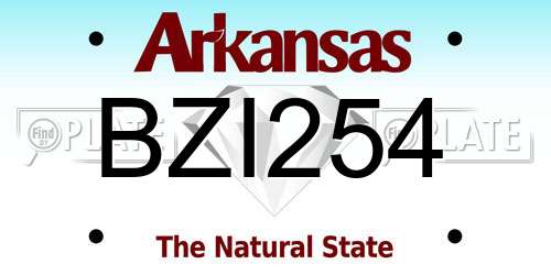 BZI254 Arkansas License Plate