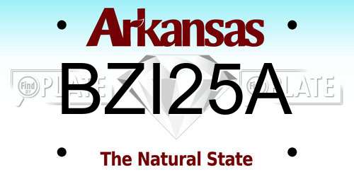 BZI25A Arkansas License Plate