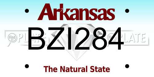 BZI284 Arkansas License Plate
