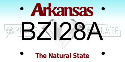 BZI28A Arkansas License Plate