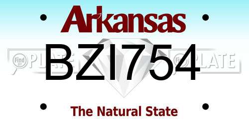 BZI754 Arkansas License Plate