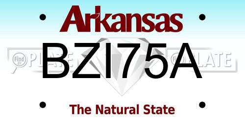 BZI75A Arkansas License Plate