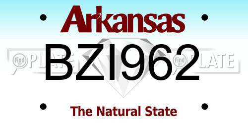 BZI962 Arkansas License Plate