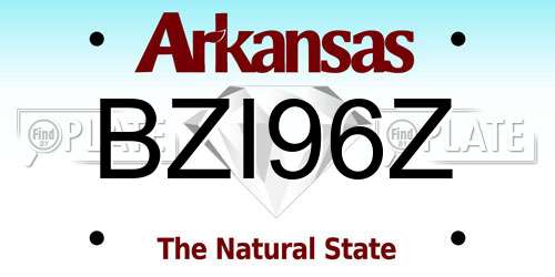 BZI96Z Arkansas License Plate